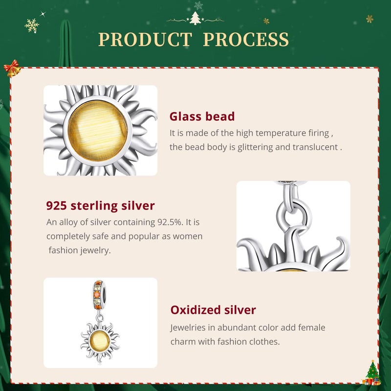 VOROCO Store Coffee Moon Star Dream Catcher Charms for Bracelet 925 Sterling Silver Dangle & Beads Charm for Charm Bracelet and Necklace DIY Charm Jewelry Gifts for Women - Image 4